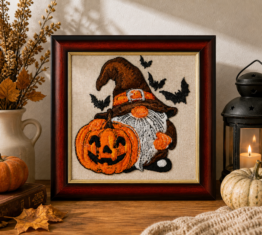 Pumpkin Bat Gnome
